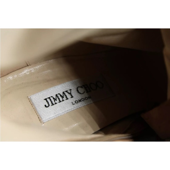 JIMMY CHOO Camel Suede Studded Detail Pointed Toe High Heel Knee Boots 37 - Picture 13 of 13